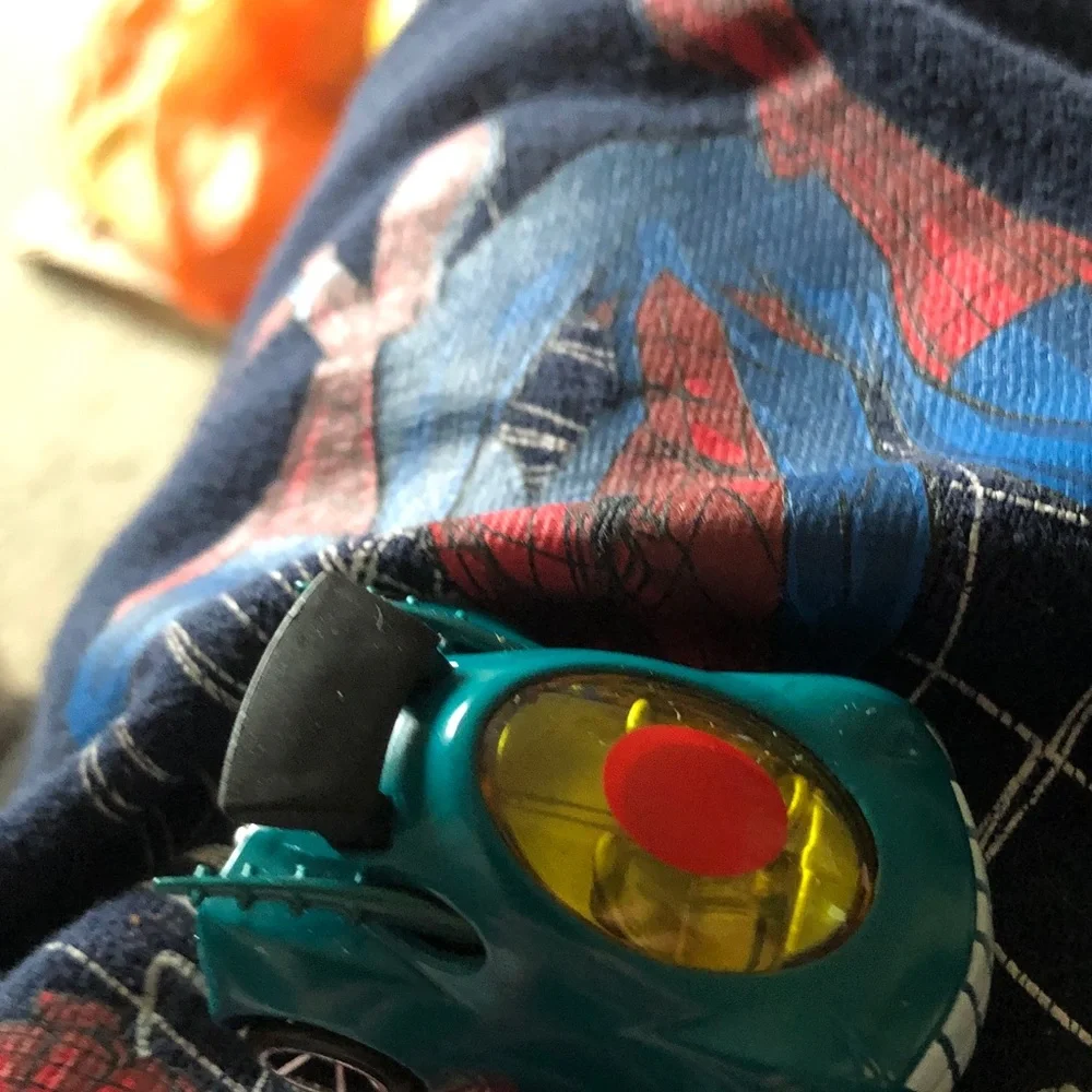Teal Monster Car Toy with Yellow Dome and Red Accent